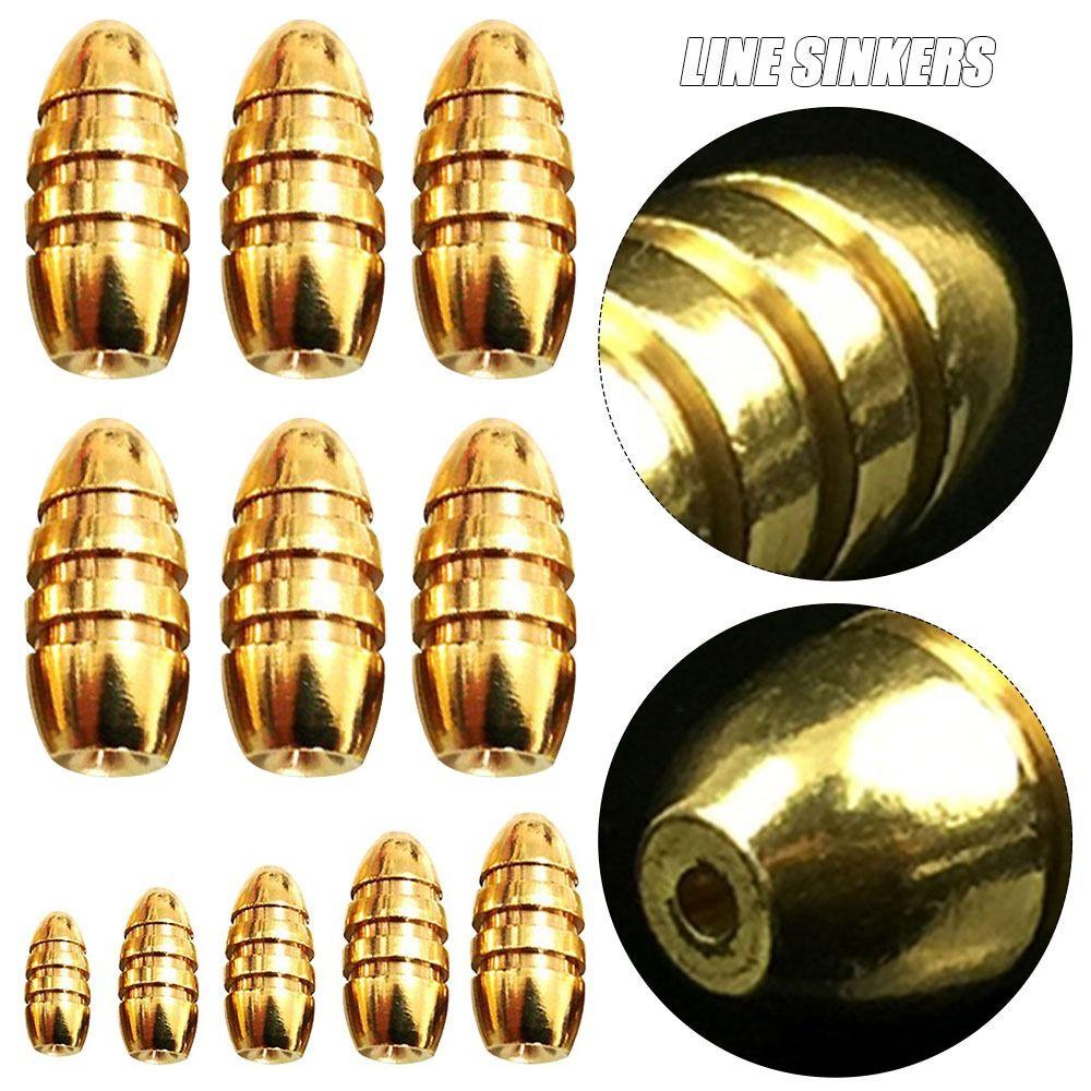 CHOOKYY 10pcs/lot Tembaga Pancing Timbal Jatuh Tajam Tambahan Garis Berat Sinkers Sinker