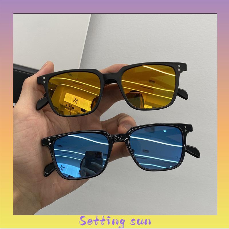 Korea Retro kacamata hitam kotak kecil dipersonalisasi Sunglassess Untuk Pria/Wanita TN