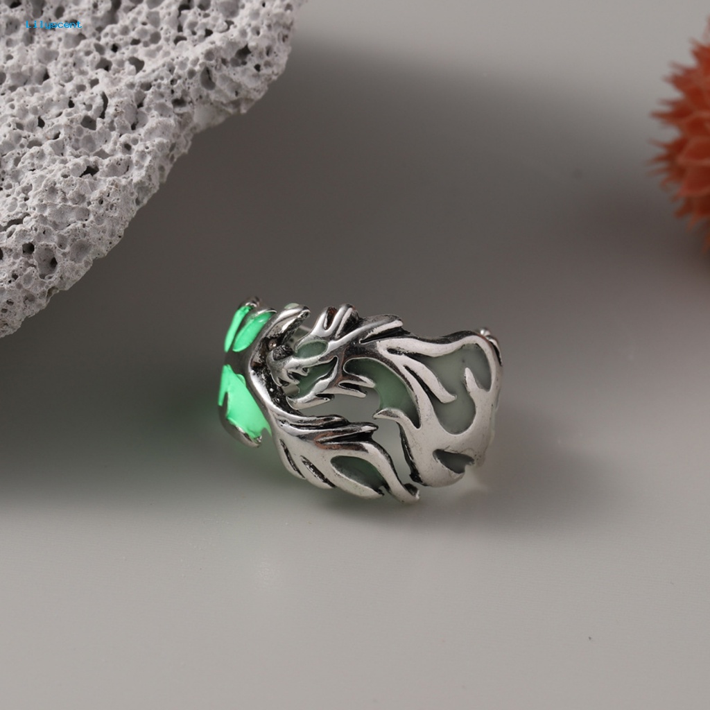 Lilyscent Alloy Finger Ring Aksesori Pakaian Gothic Adjustable Alloy Ring Ukir
