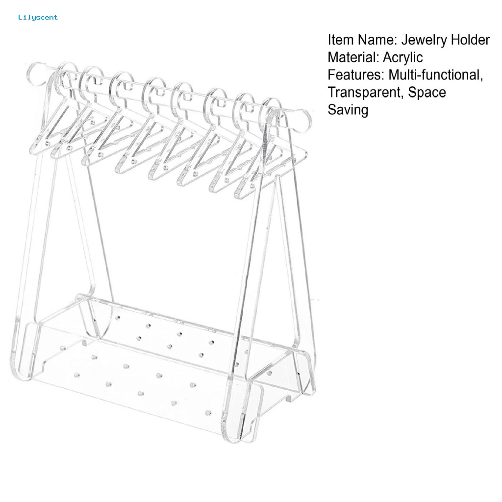 Lilyscent Tahan Aus Display Perhiasan Stand Perlengkapan Toko Perhiasan Menjuntai Anting Kalung Cincin Show Holder Transparan