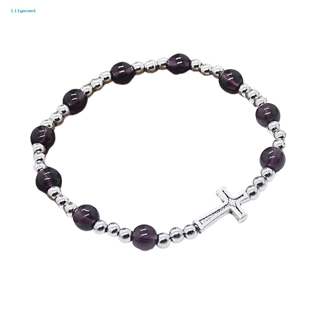 Lilyscent Gelang Wanita Halus Fashion Perhiasan Bulat Batu Alam Bead Women Bracelet Elegan