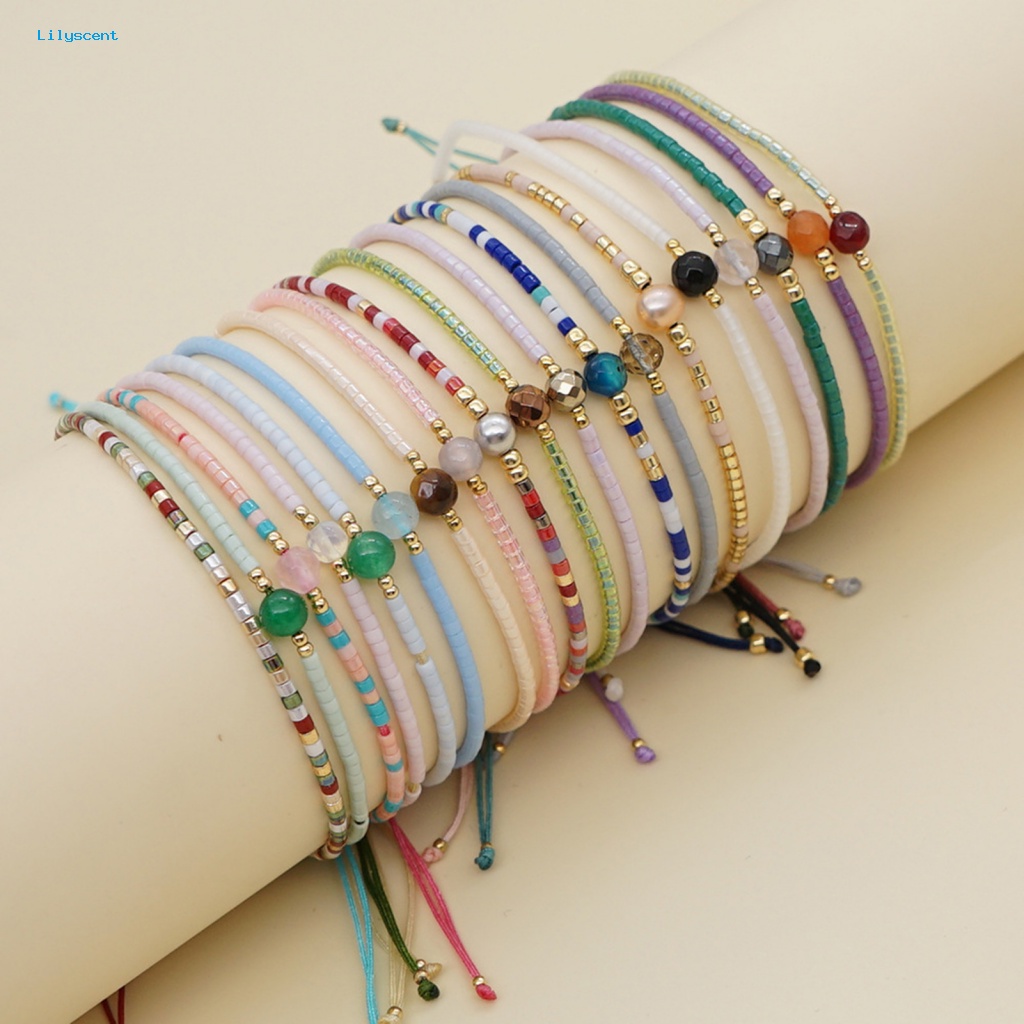 Lilyscent Bebas Alergi Gelang Wanita Aksesori Braided Beads Bohemian Bracelet Gaya Boho