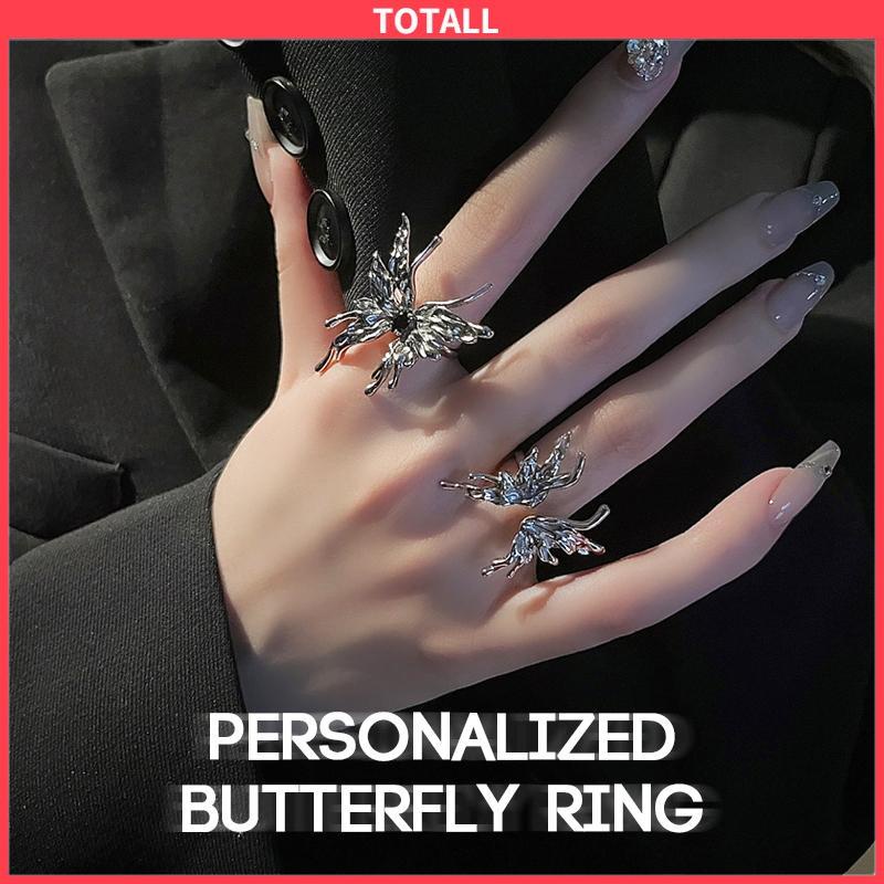 COD Cincin kupu-kupu Terbuka Adjustable Ring Fashion Korea Gaya Aksesoris Fashion-Totall