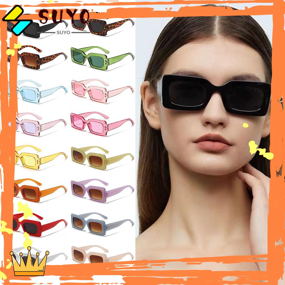 Suyo Y2K Kacamata Matahari Fashion Warna Permen UV400 Protection Sunglasses Untuk Wanita Pria