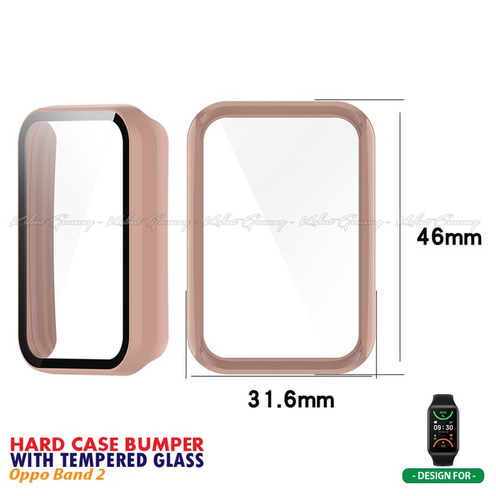 PC Bumper Hard Case For OPPO Band 2 Case Cover With Tempered Glass