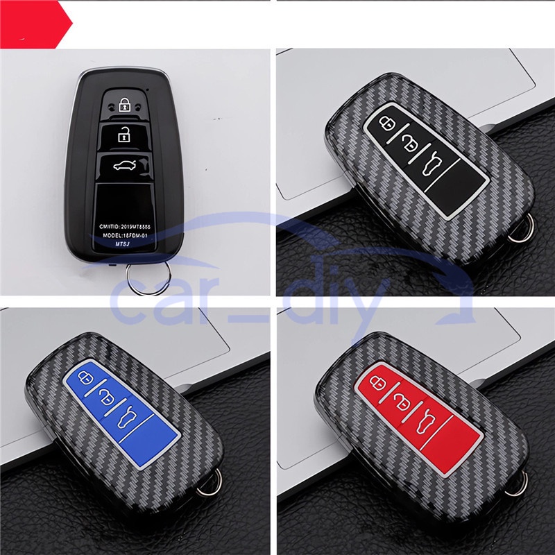 Kasus Kunci ABS Penutup Jarak Jauh Mobil Gantungan Untuk Toyota Camry CHR Corolla RAV4 Avalon Land Cruiser Prado Prius Cangkang Pelindung Car Remote Key Case