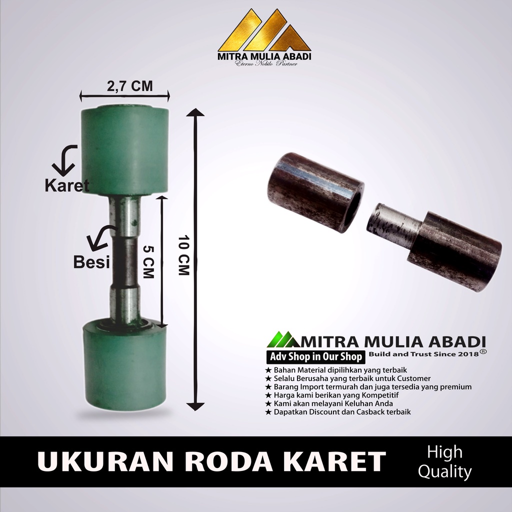 Roda Waterfom Karet Roda Pagar Atas Stenlis/ Roller Laher Lapis Karet