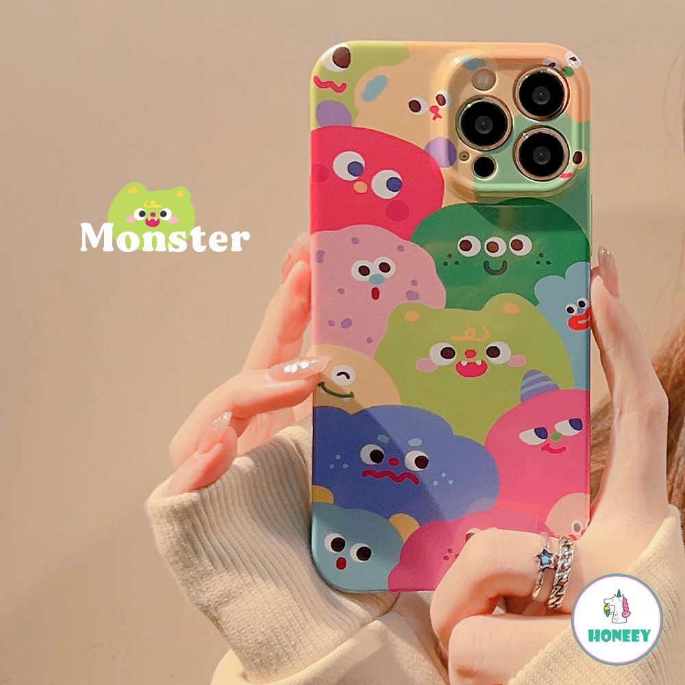 Casing iPhone Kompatibel Untuk Apple14 13 12 11 pro Max Iphone7 8 14 Plus 12 11 pro Monster Kecil Warna-Warni Drop-proof Filing Shell