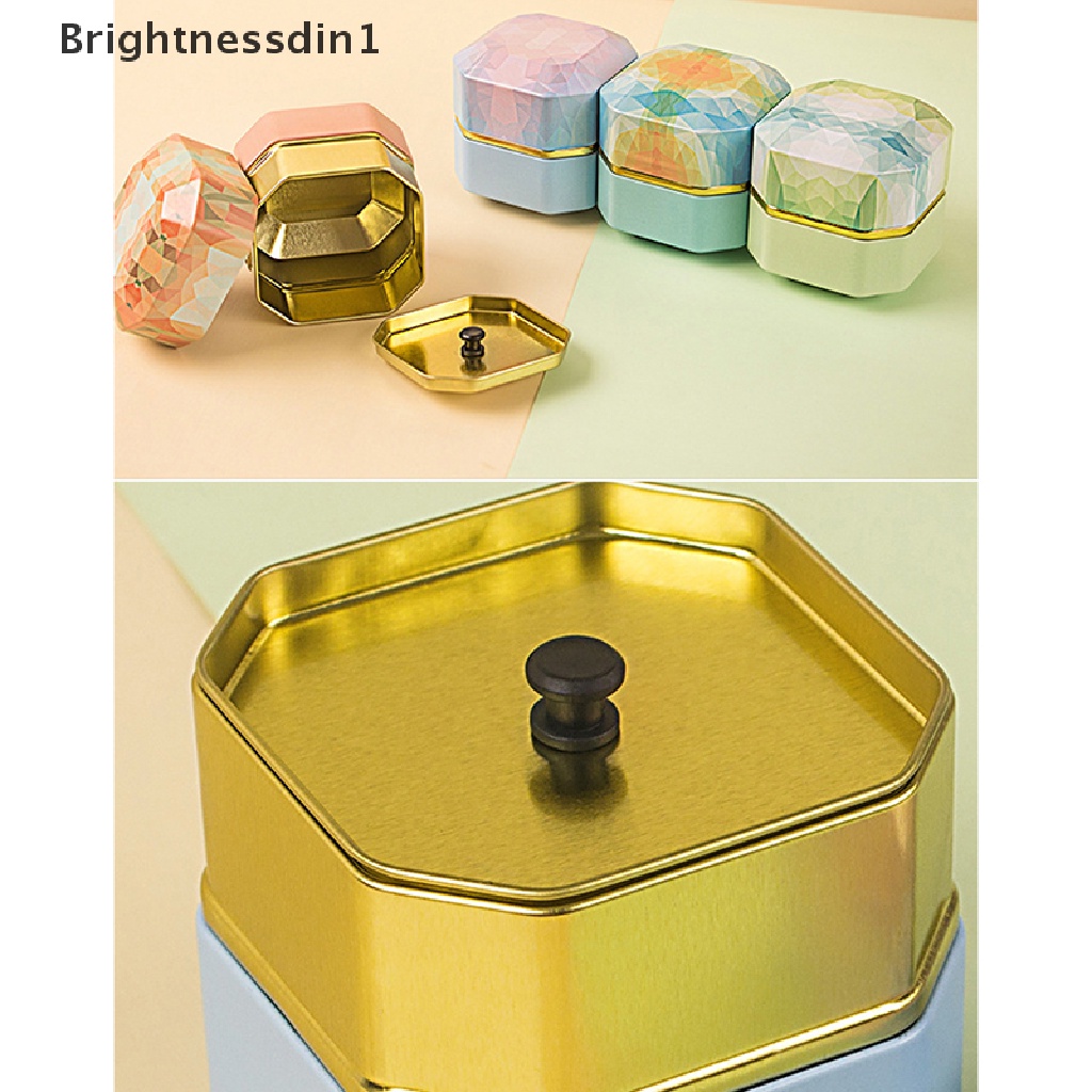 [Brightnessdin1] Sealed Tea Kaleng Wadah Teh Penyimpanan Makanan Besi Candy Box Tinplate Kotak Butik