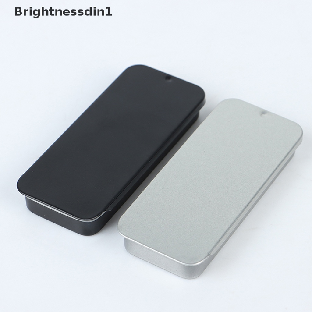 [Brightnessdin1] Kotak Kaleng Portable Mini Besi Slide Penutup Penyimpanan Perhiasan Pill Cases Wadah Bisa Butik