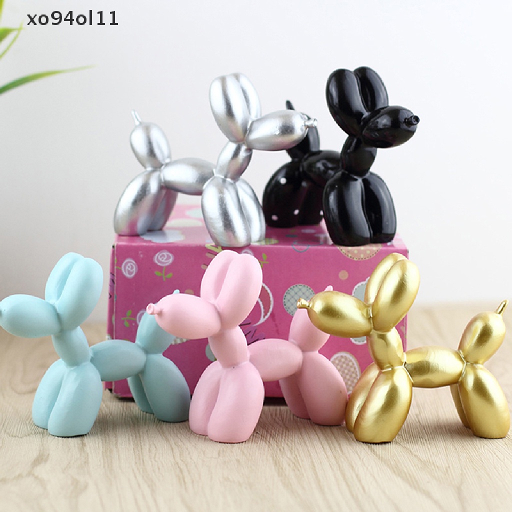 Xo Balon Kecil Anjing Indah Hiasan Meja Alat Dekorasi Kue Kerajinan Resin OL