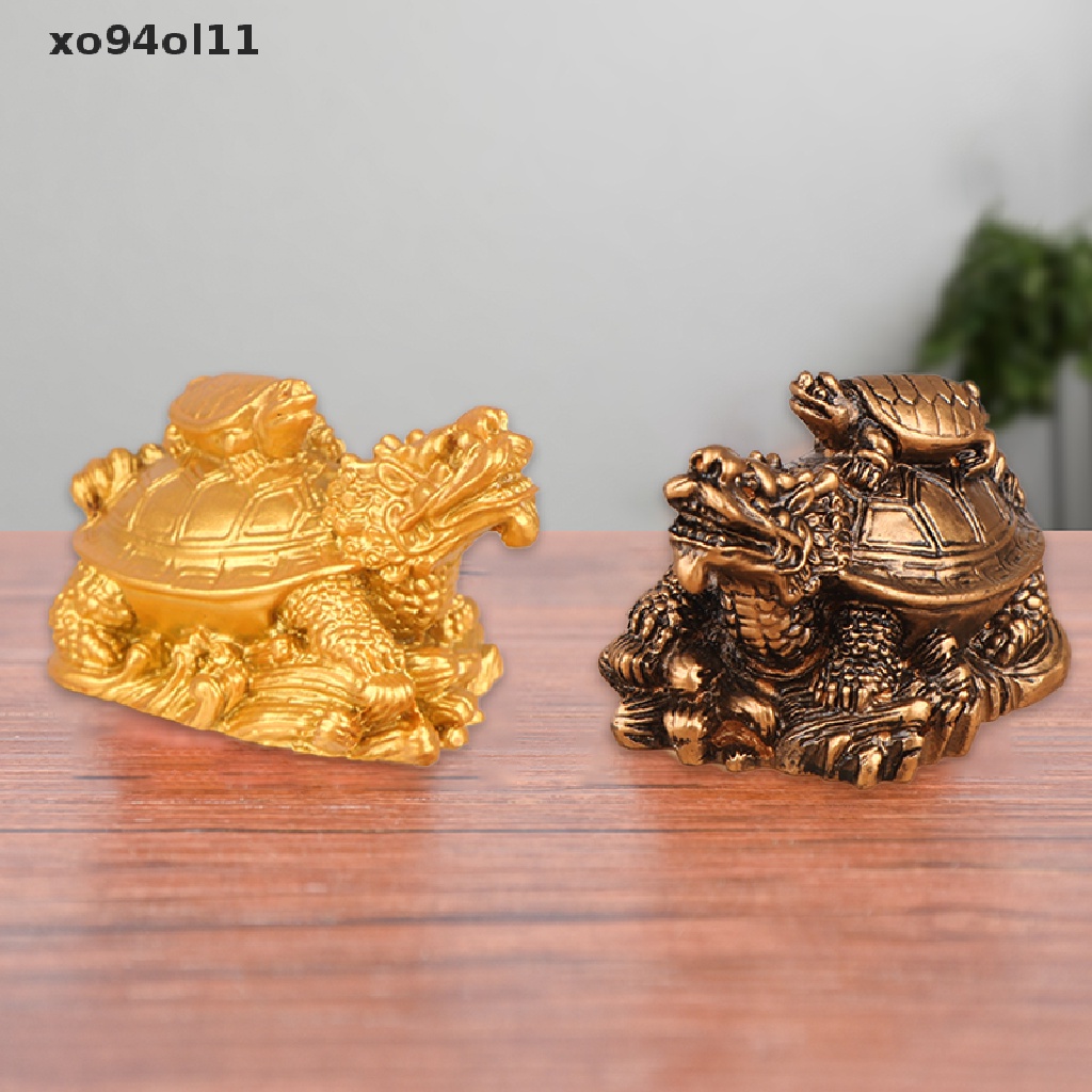 Xo Rejeki Ibu Anak Turtle Body Dragon Head Ornamen Dekorasi Rumah Kantor OL