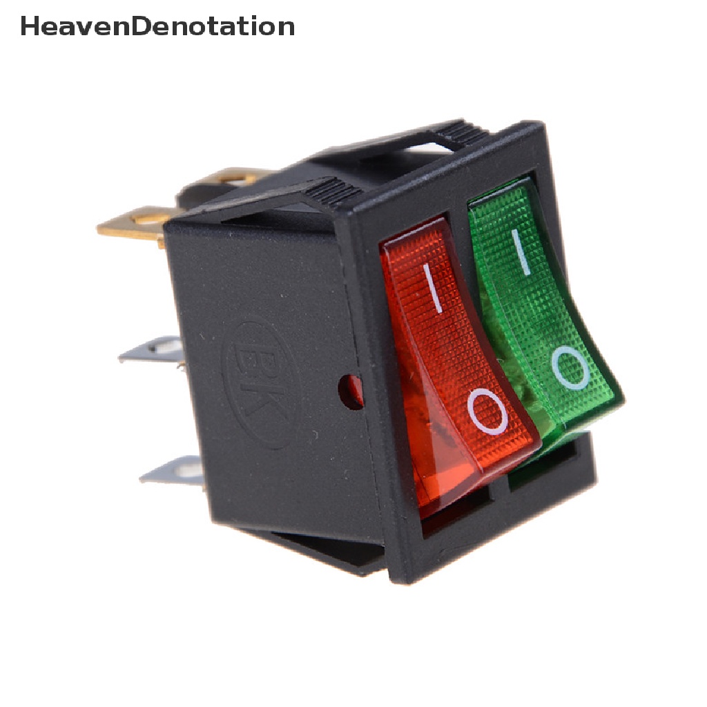 [HeavenDenotation] Lampu Merah Hijau 6pin Double SPST Saklar On/Off Boat 16A 250V AC 20A 125V AC HDV