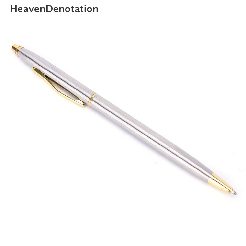 [HeavenDenotation] 1pc Pena Ballpoint Metal Alat Tulis Batang Stainless Steel Rotag Pen Ballpen HDV