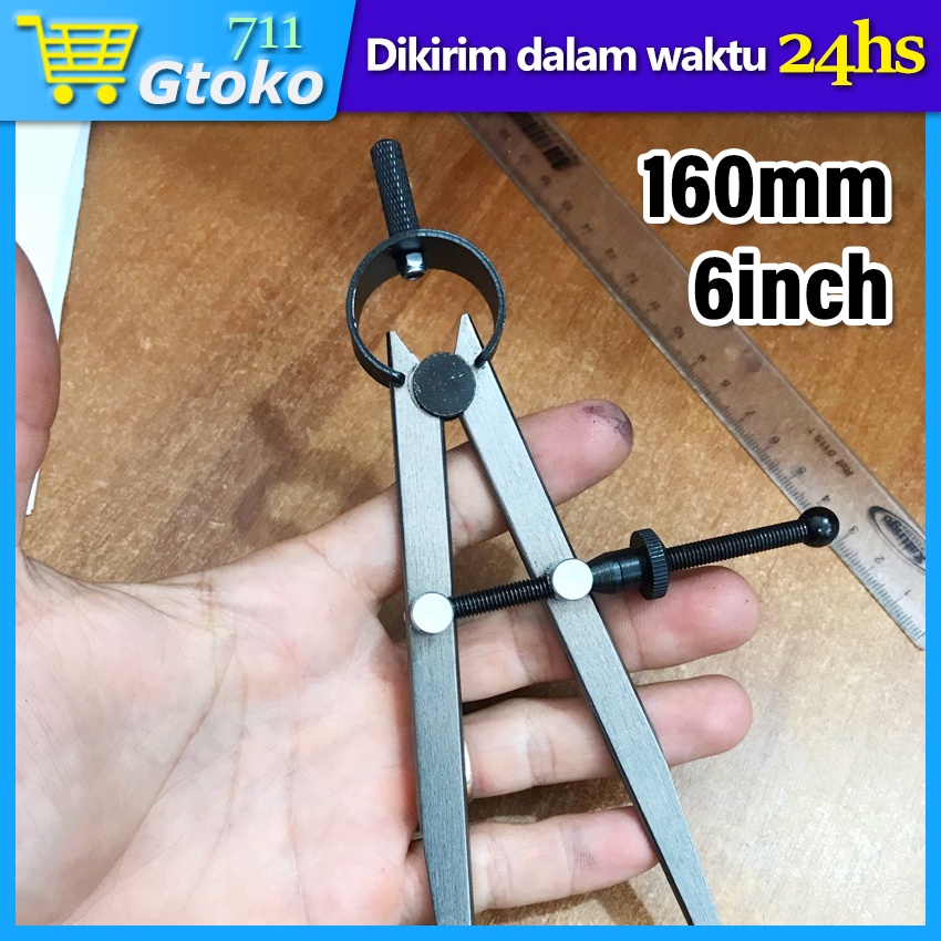 

Jangka Tusuk 6 Inch Jangka Bubut Lurus Stelan Adjustable Spring Caliper Divider 6