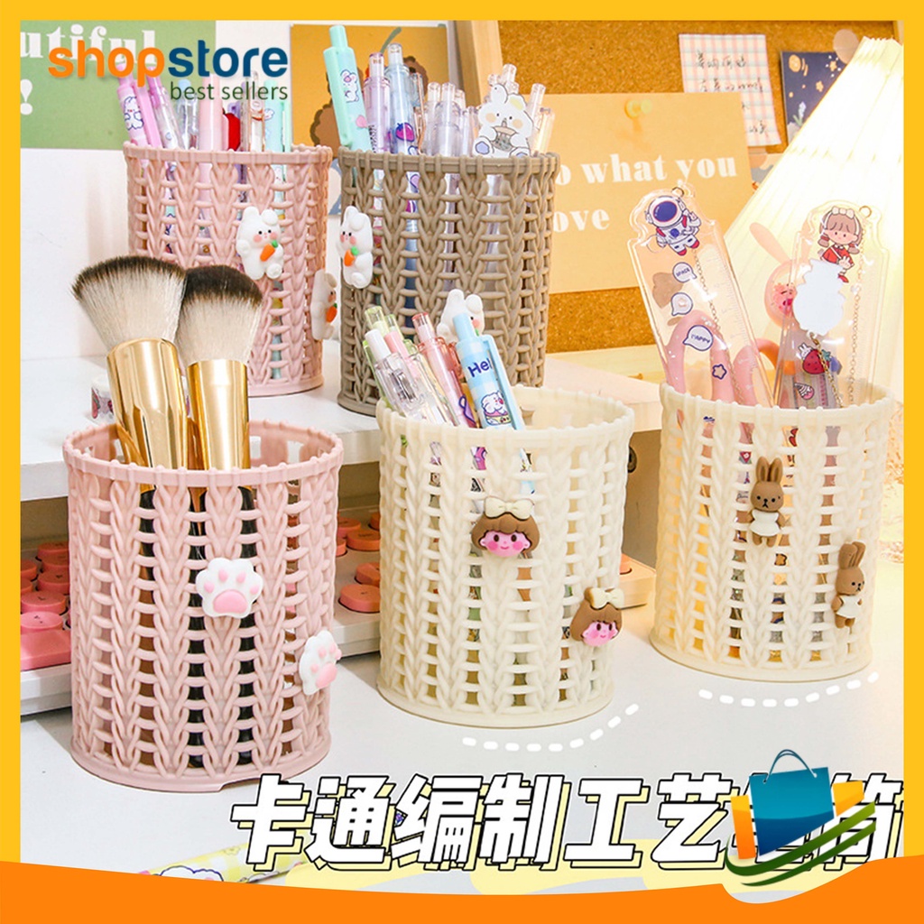 

Tempat Pensil Dan Pulpen Serbaguna Motif Keranjang Desktop Pen Holder Import COD 980