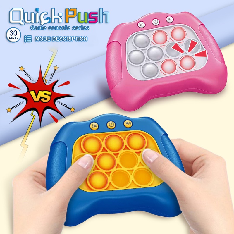 Pop It Pro Quick Push Bubbles Game Console Series Toys Speed Push Up Elektronik Lucu Whac-A-Mole Mainan Untuk Anak Fidget Anti Stress