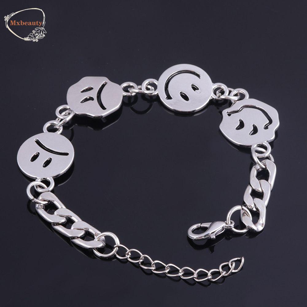 Mxbeauty Pria Gelang Minoritas Sederhana Smiley Face Tembaga Adjustable Pesta Perhiasan Aksesoris Korea Style Jewelry