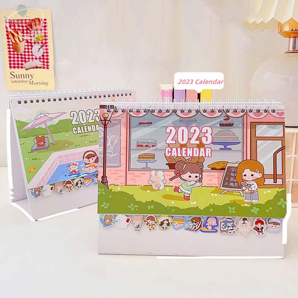 Mxbeauty 2023kalender Perlengkapan Kantor Siswa Sekolah Rumah Kartun Alat Tulis Jadwal Organizer Desktop Stationery