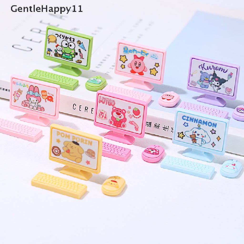 Gentlehappy Rumah Boneka Miniture monitor keyboard mouse set Dekorasi Aksesoris Mainan id