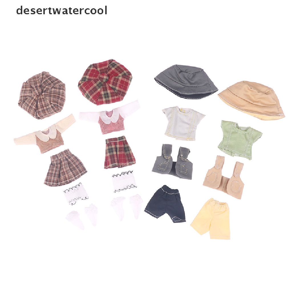 Deid 1set Miniatur Cewek Cowok Casual JK Rok Seragam Sekolah Untuk Baju Boneka1Per12Martijn