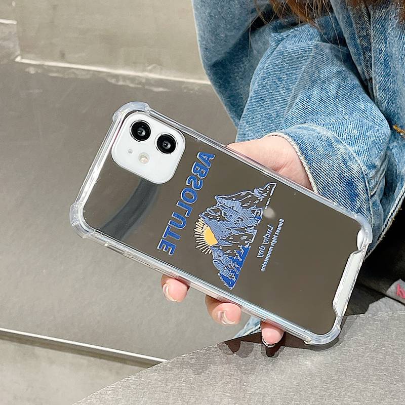 [Anti Jatuh Cermin] Pretty Silver Makeup Silikon Soft Case IPhone 6S 7 8 Plus X XR XS Max IPhone 11 12 13 14 Pro Max 14 Plus 7+8+12 13 mini Untuk Wanita Gadis Absolut