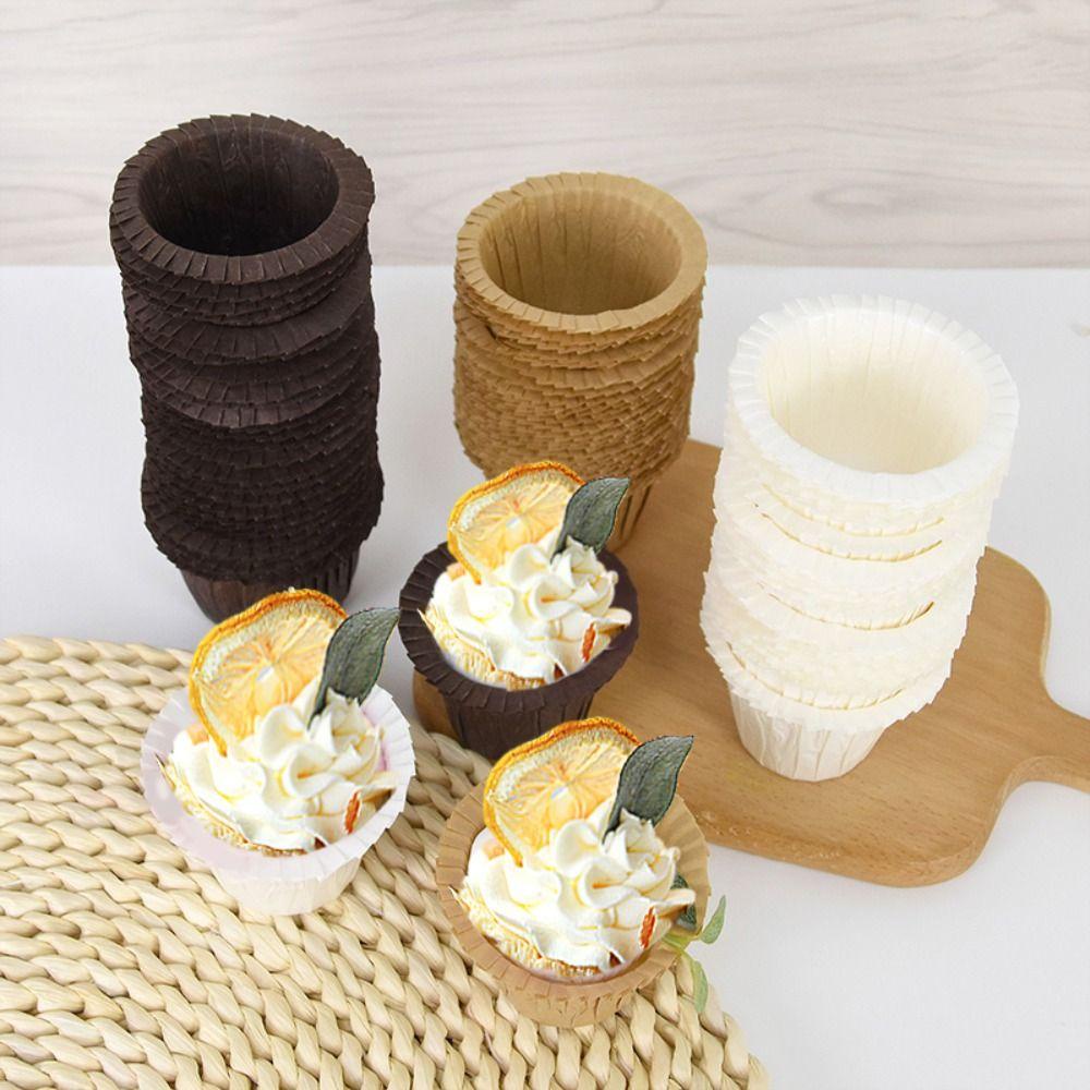 [Elegan] Gelas Kertas Kue Bulat Tahan Suhu Tinggi Pesta Paper Cup Cetakan Dessert Egg Tarts Plate