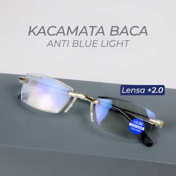 Ahora Kacamata Baca Rabun Dekat Frameless Anti Blue Light Glasses Plus 2.5 - 641 - Black Gold