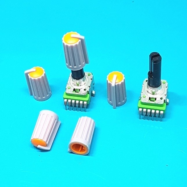 Knob Orange Potensio Type D Untuk Mixer Dan Audio Amplifier