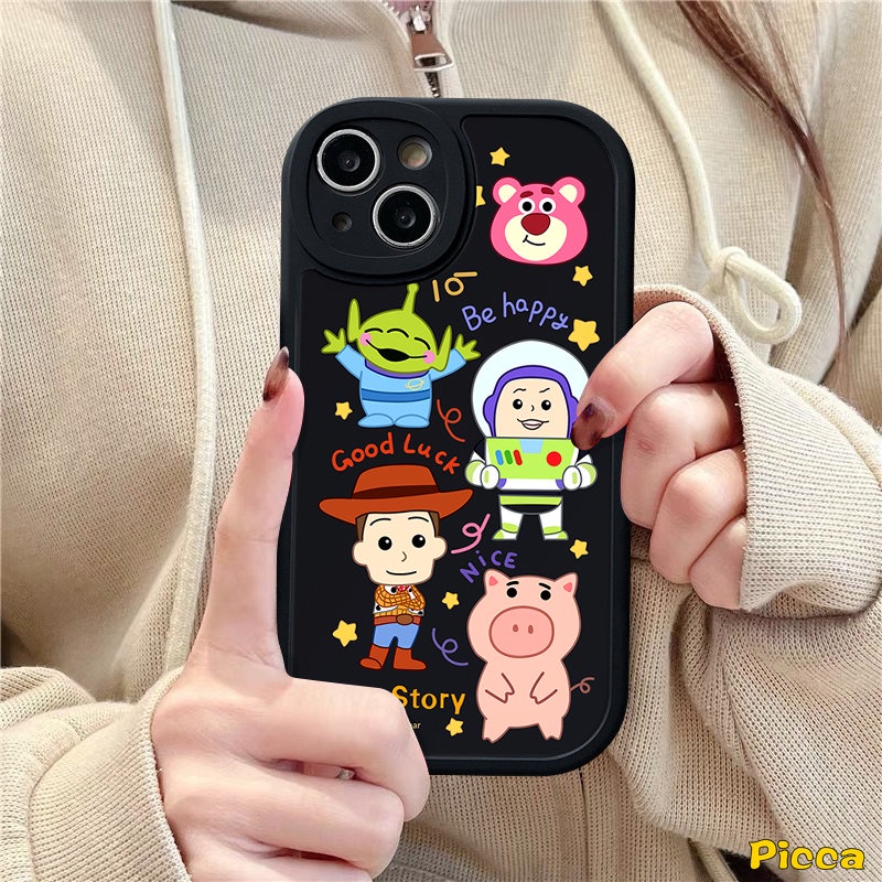 Casing Realme C53 C55 C35 C15 C25Y C11 C21Y C30 C30s C20 C12 C31 C25s 5i 7i 9i 6s 5 6i 8i 6 8 10 Pro 10Pro+C17 C20A C21 GT C3 Kartun Toy Story Cute Strawberry Bear Manyo Pig Sarung