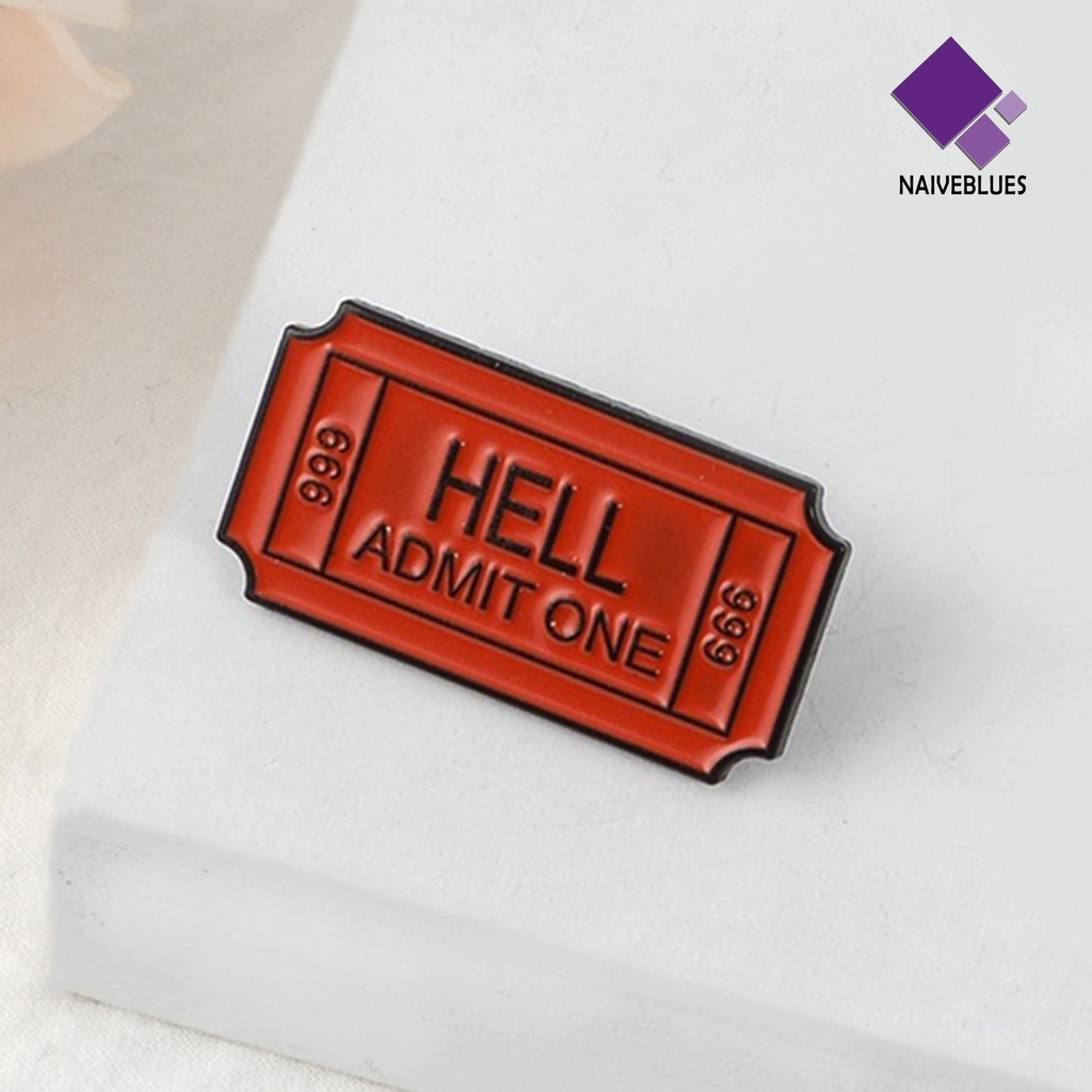 &lt; Naiveblues &gt; Bros Pin Huruf Inggris Pakaian Dekorasi Alloy Huruf Hell Admit Badges Metal Brooch