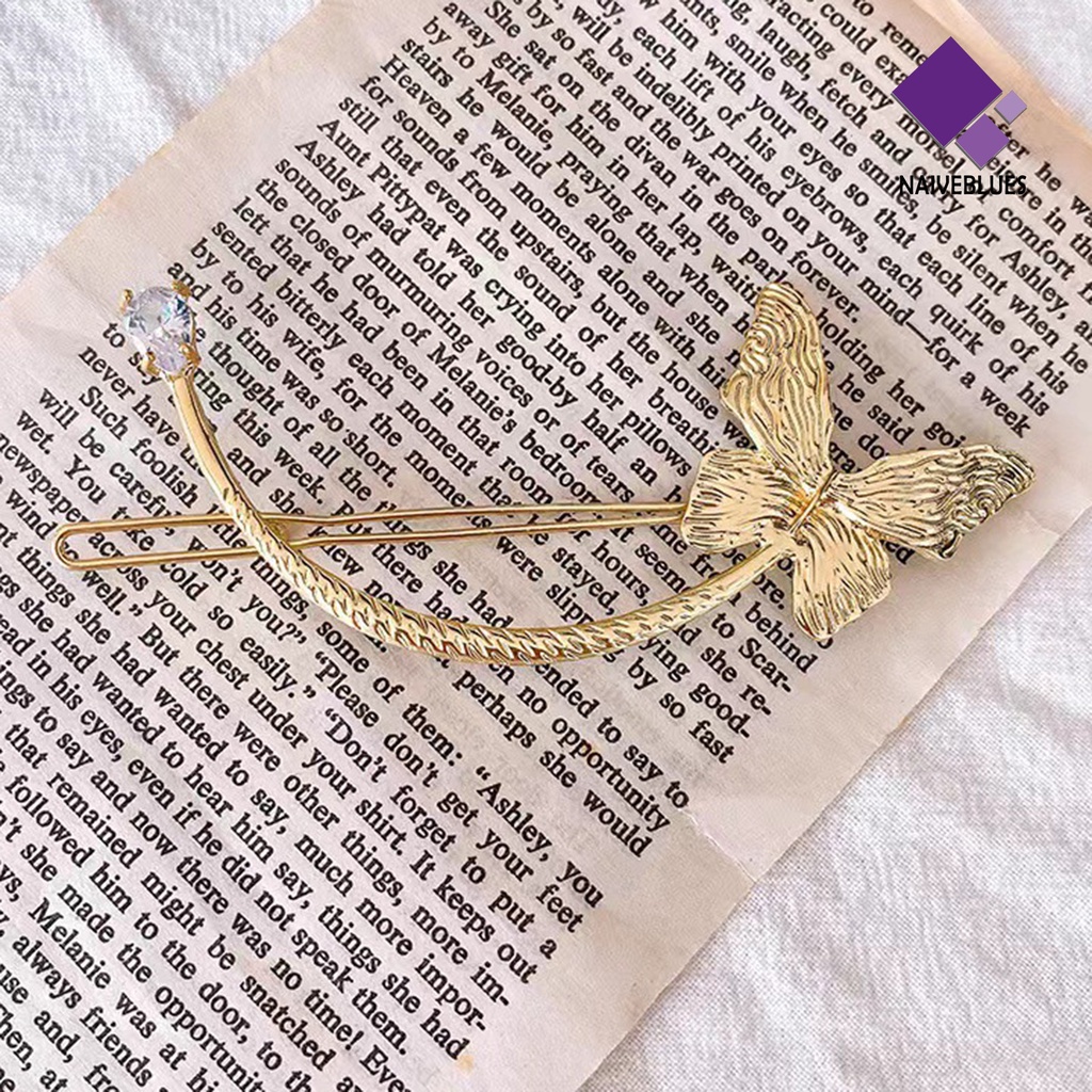 &lt; Naiveblues &gt; Pin Rambut Temperamen Elegan Halus Dekoratif Ringan Aksesoris Hadiah Ideal Zirkon Dekorasi Kepala Belakang
