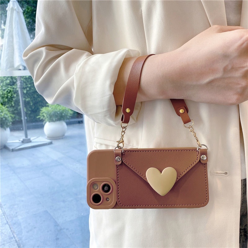 IPHONE Casing Ponsel Desain Dompet Love Zero Kopi Susu Kompatibel Dengan Iphone12 13 14 11 Pro Max X Xs Max Xr bcvd