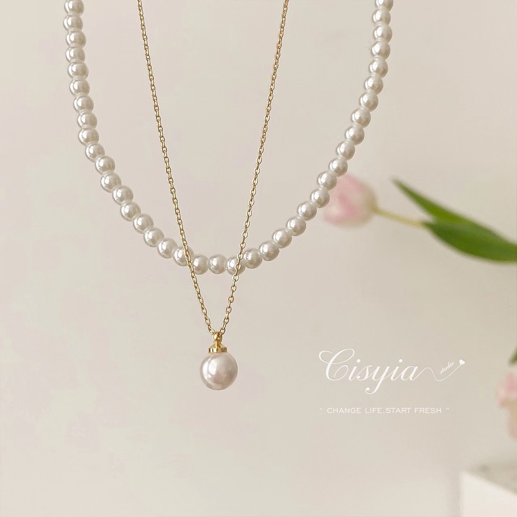 Fashion Mutiara Choker Liontin Untuk Wanita Elegan Rantai Emas Kalung Perhiasan Aksesoris