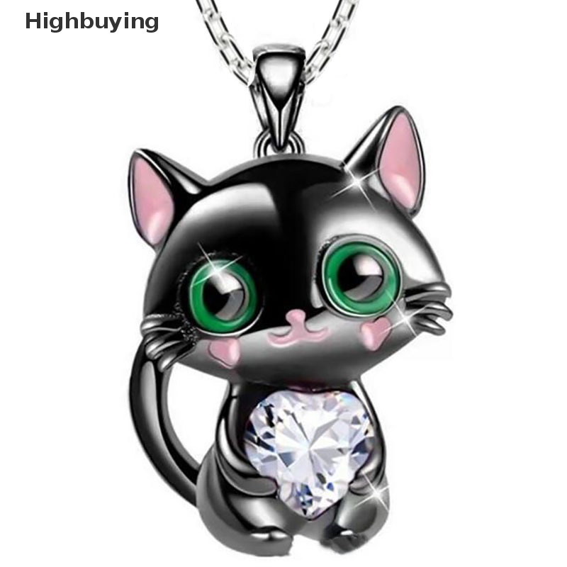 Hbid Fashion Love Kristal Kucing Liontin Kalung Cinta Alami Kucing Kristal Perhiasan Hewan Untuk Wanita Valenes Hadiah Hari Glory