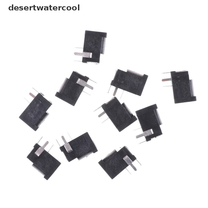 Deid 10pcs Hitam 3pin 3.5mm x 1.3mm DC Power Jack Socket PCB Mount Martijn