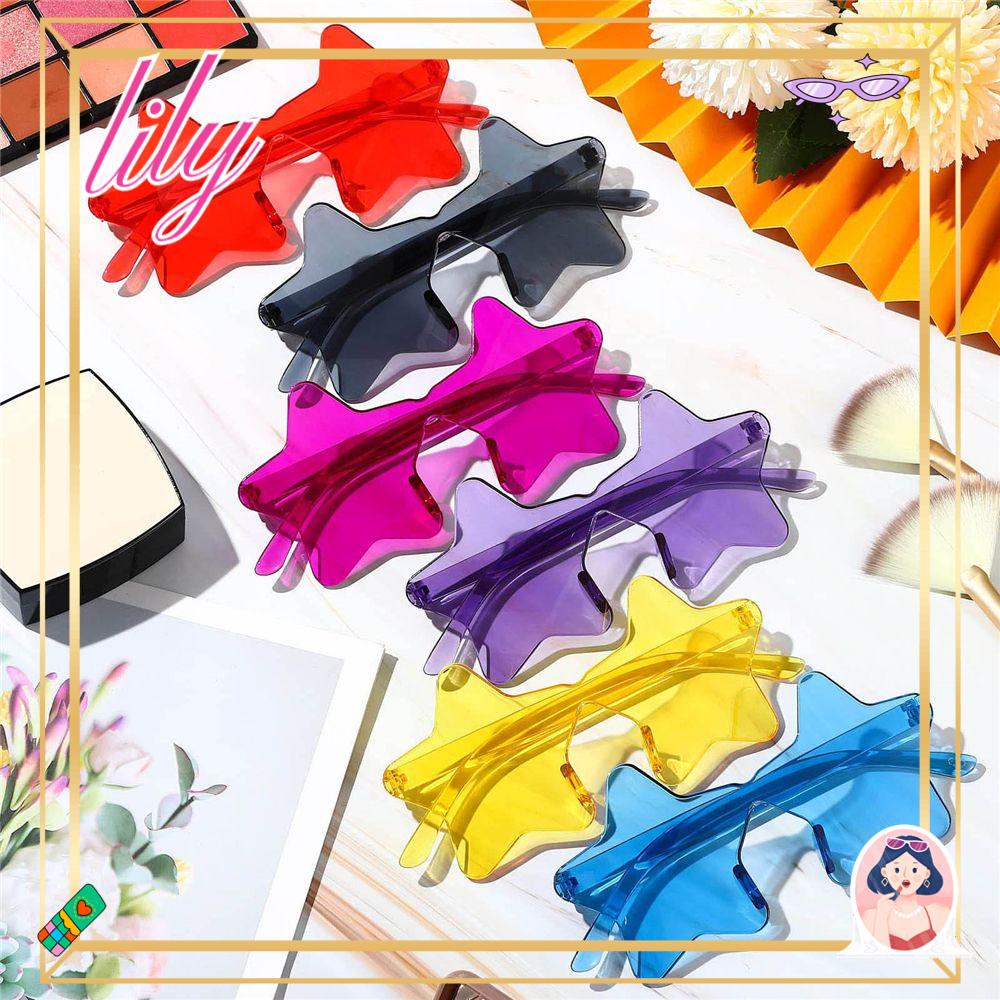 Lily Rimless Sunglasses Kacamata Halloween Unik Pentagram Sun Glasses