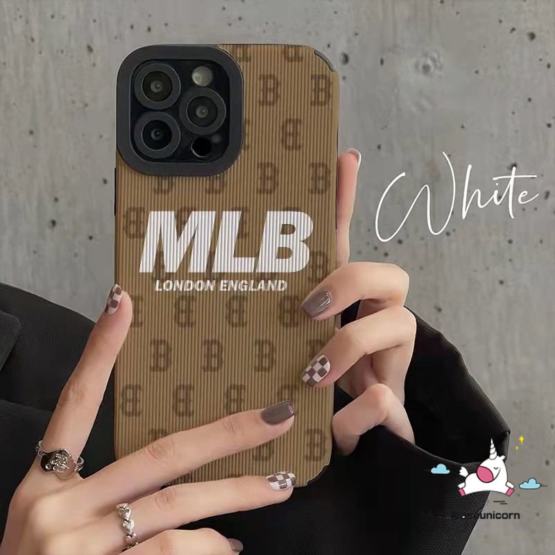 Casing Merek Trendi Kompatibel Untuk iPhone 11 Pro Max7 8 Plus XR 12 13 14 Pro MAX X XS MAX 7Plus 8Plus Tekstur Kulit Mewah Silicon Lembut Shockproof Phone Case