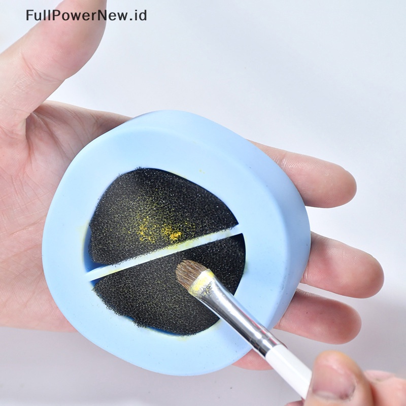 Power Silicone Eyeshadow Sponge Cleaner Kuas Makeup Penghilang Warna Dry Clean Mat Box ID