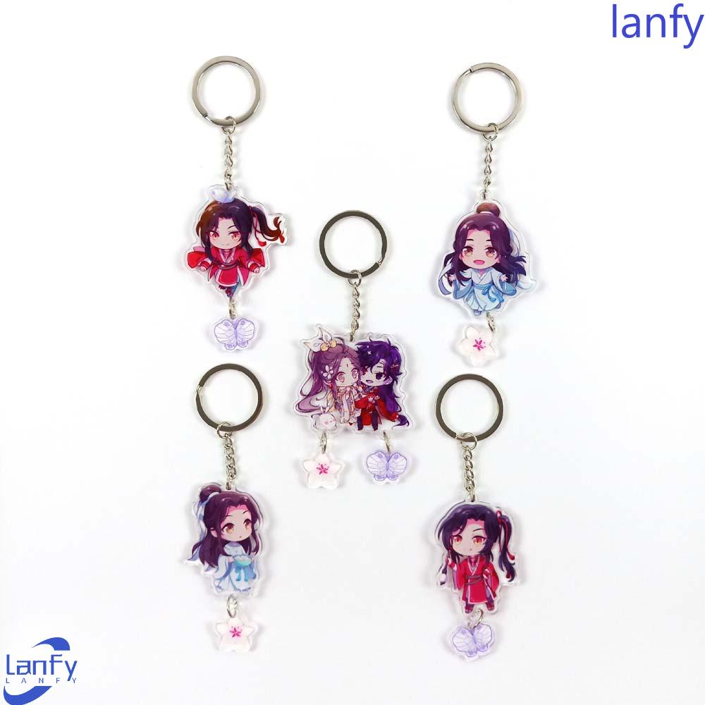 Lanfy Gantungan Kunci Motif Kartun Anime Bahan Akrilik