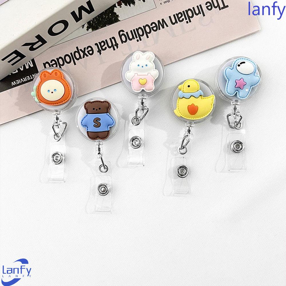 Lanfy Badge Reel Holder Kartun Dokter Kartu Staf ID Card Rumah Sakit Dada Saku Klip