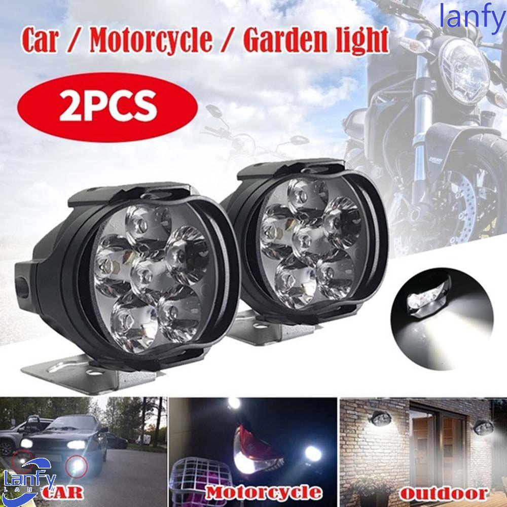 Lanfy Lampu Sepeda Motor Headlight Scooters 1500LM LED Super Terang 6LED Fog Lamp Motor