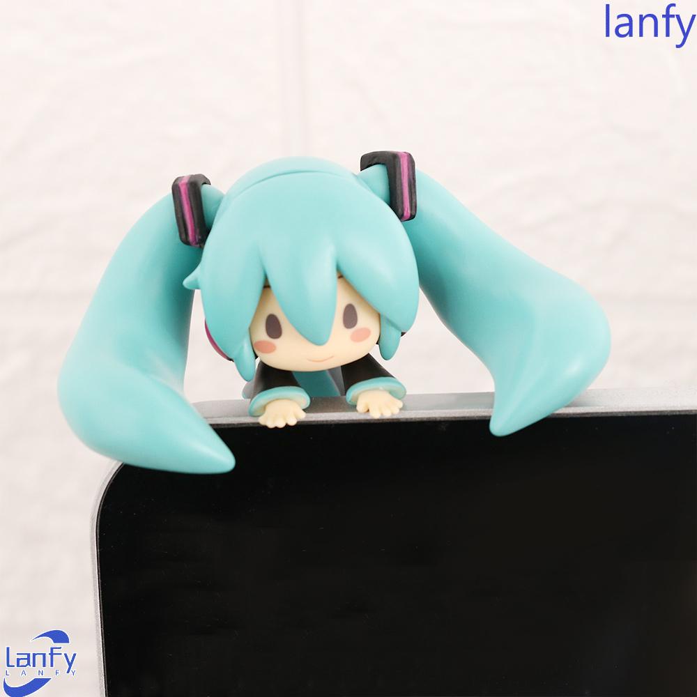 Lanfy Hatsune Miku Cute Q version Collection Model Patung Ornamen Rumah PVC Gambar Anime