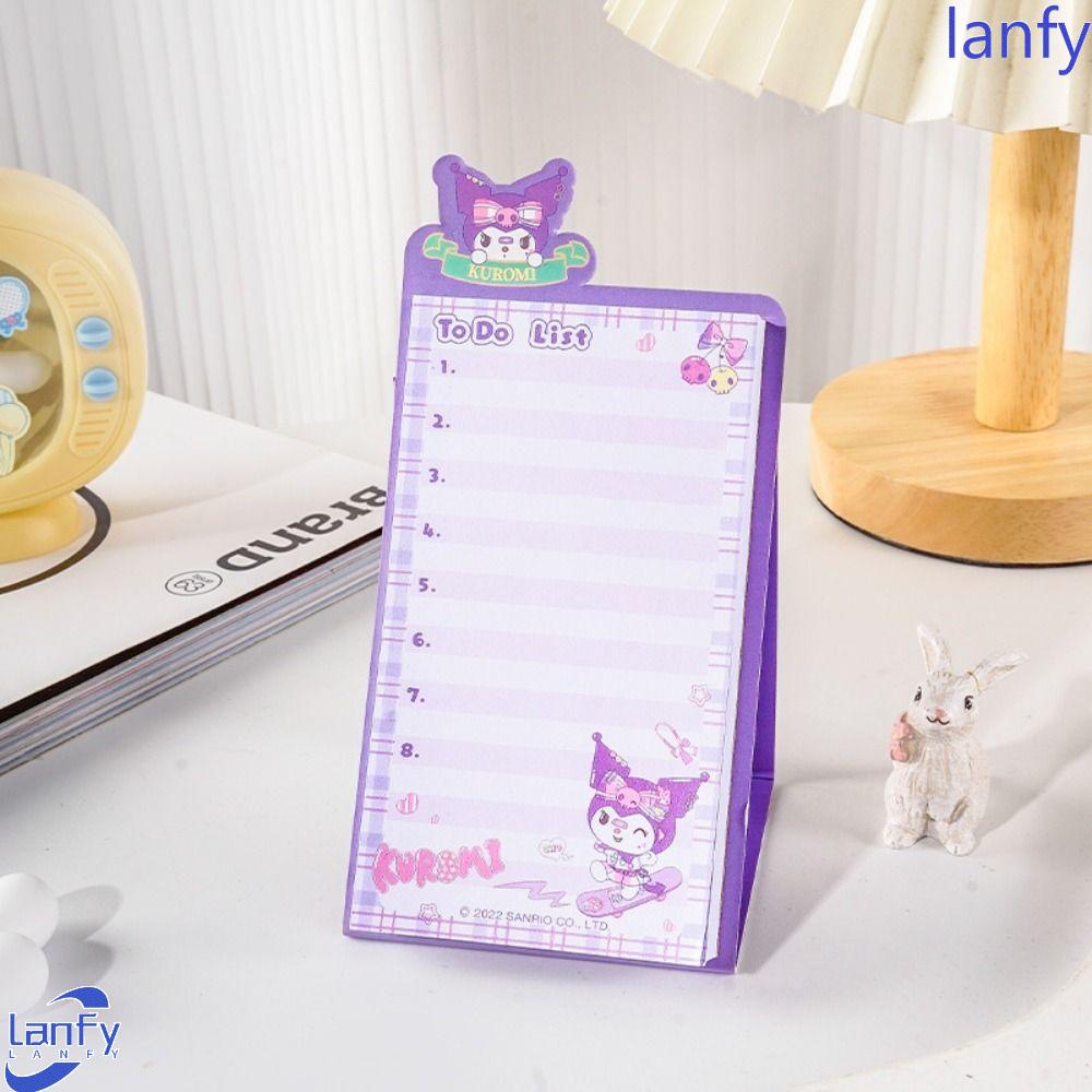 Lanfy Kertas Nota Standable 60lembar Kartun Jepang Kerja Perencanaan Memo Pad Jadwal Kertas Daily Planner Studing Planning Checklist Notepad