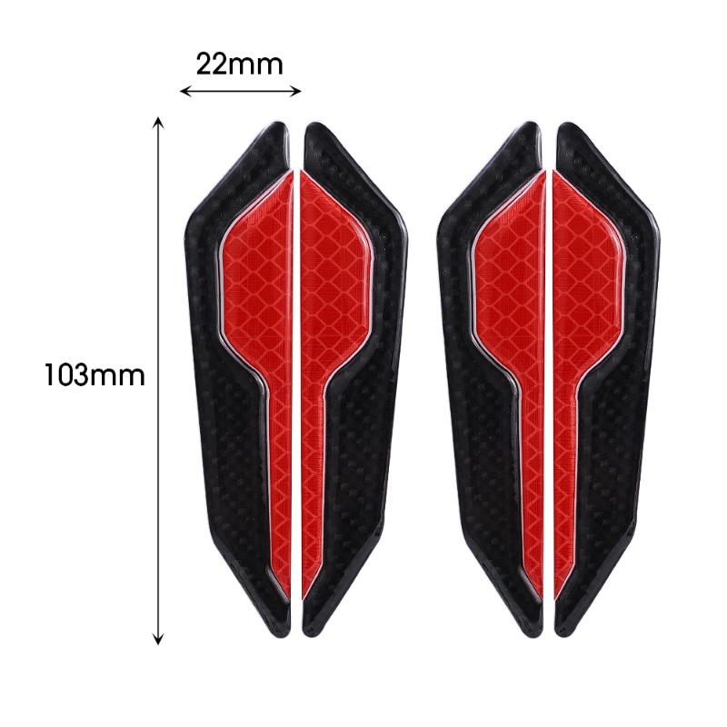 4 Pcs Mobil Reflektif Peringatan Strip Stiker Mengemudi Malam Satety Anti-Tabrakan Anti Gores Perekat Diri Stiker Decals Auto Dekorasi