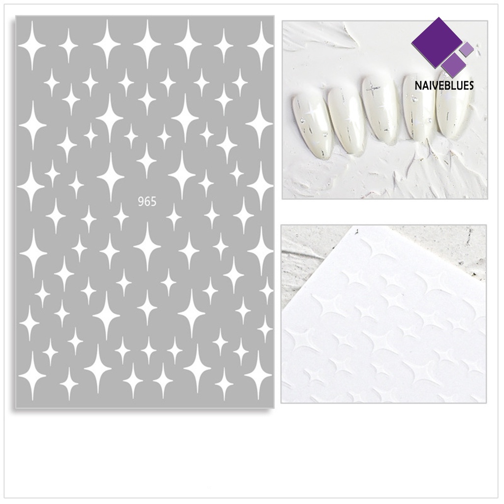 [naiveblues] 7pcs/set Stiker Meteor Kuku Lem Belakang Mudah Berkilau Starlight Meteor Manicure Stickers