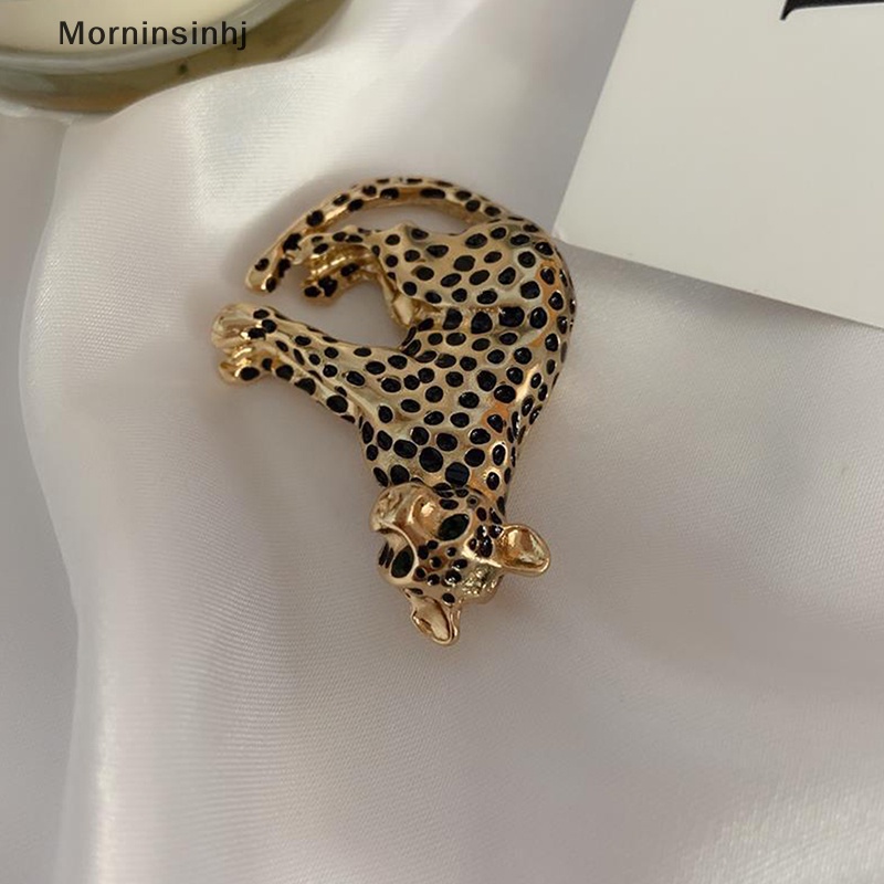 Mornin Vintage Drip Minyak Dicat Leopard Bros Hewan Bros Pin Logam Pakaian Perhiasan Broche Aksesoris id