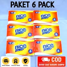 BOP [1 PAKET 6PCS] TISSUE NICE 180 SHEETS 2 PLY TERMURAH / TISU TISSU FACIAL NICE - DAILY TISU KERING NICE