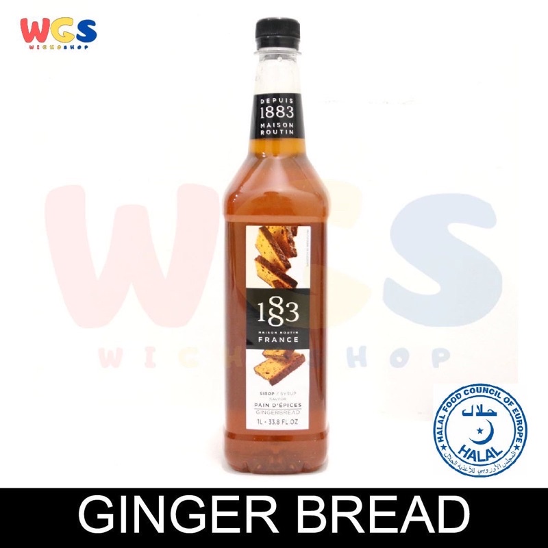 Syrup 1883 Maison Routin France Gingerbread Flavored 33.8 fl oz 1ltr