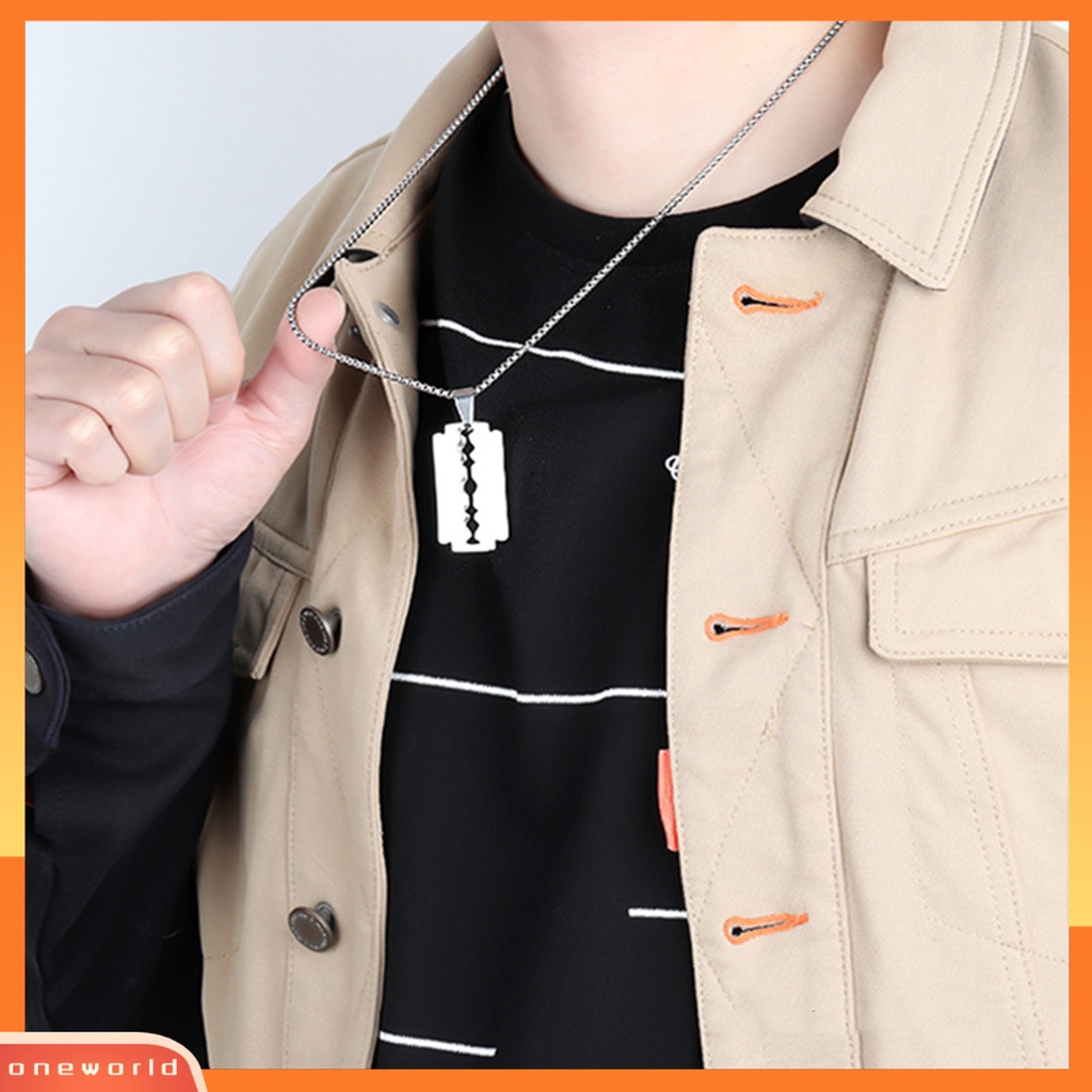 [EONE] Rantai Klavikula Pisau Liontin Kepribadian Geometris Electroplating Anti Karat Dekorasi Leher Hypoallergenic Fashion Warna Perak Liontin Kalung Untuk Pacaran